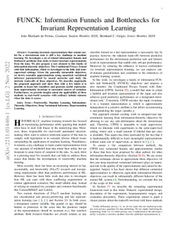 FUNCK: Information Funnels and Bottlenecks for Invariant Representation
  Learning