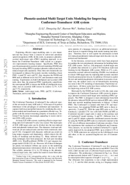 Phonetic-assisted Multi-Target Units Modeling for Improving
  Conformer-Transducer ASR system