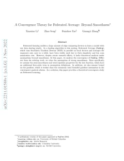 A Convergence Theory for Federated Average: Beyond Smoothness