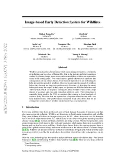 Image-based Early Detection System for Wildfires