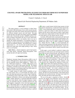 Channel-Aware Pretraining of Joint Encoder-Decoder Self-Supervised Model
  for Telephonic-Speech ASR