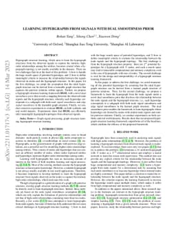 Learning Hypergraphs From Signals With Dual Smoothness Prior