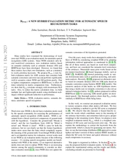 H_eval: A new hybrid evaluation metric for automatic speech recognition
  tasks