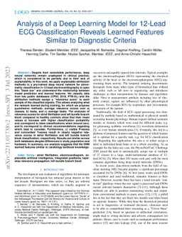 Analysis of a Deep Learning Model for 12-Lead ECG Classification Reveals
  Learned Features Similar to Diagnostic Criteria