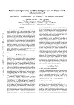 Iterative autoregression: a novel trick to improve your low-latency
  speech enhancement model