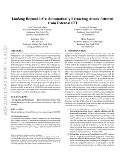 Looking Beyond IoCs: Automatically Extracting Attack Patterns from
  External CTI