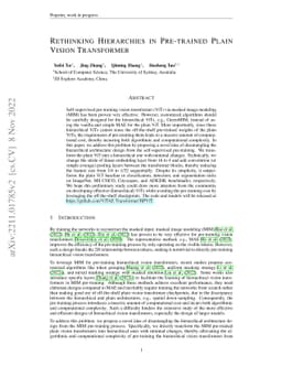 Rethinking Hierarchies in Pre-trained Plain Vision Transformer