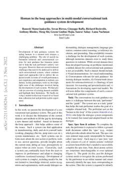 Human in the loop approaches in multi-modal conversational task guidance
  system development