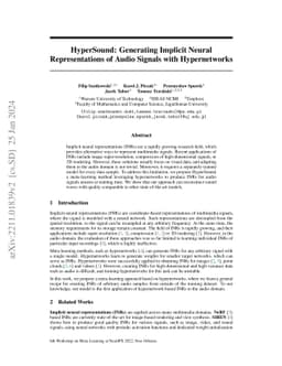 HyperSound: Generating Implicit Neural Representations of Audio Signals
  with Hypernetworks