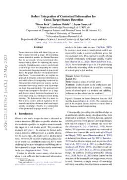 Contextual information integration for stance detection via
  cross-attention