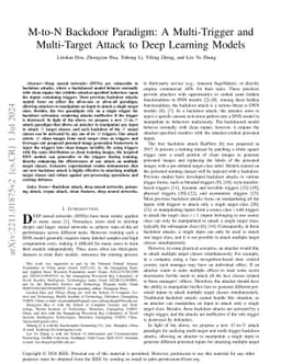 M-to-N Backdoor Paradigm: A Multi-Trigger and Multi-Target Attack to
  Deep Learning Models