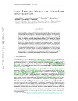 Large Language Models Are Human-Level Prompt Engineers