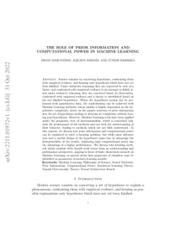 The role of prior information and computational power in Machine
  Learning