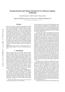 Dynamic Kernels and Channel Attention for Low Resource Speaker
  Verification