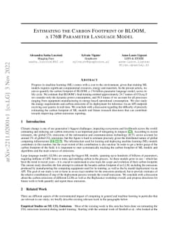 Estimating the Carbon Footprint of BLOOM, a 176B Parameter Language
  Model