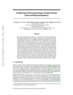 Could Giant Pretrained Image Models Extract Universal Representations?