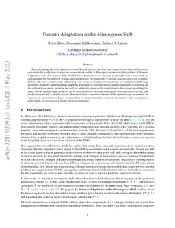Domain Adaptation under Missingness Shift