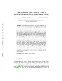 Abstract Images Have Different Levels of Retrievability Per Reverse
  Image Search Engine