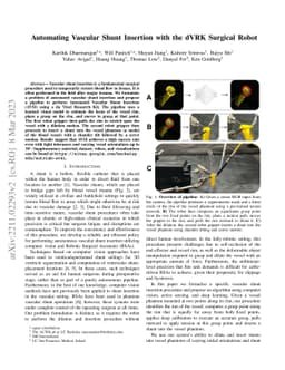 Automating Vascular Shunt Insertion with the dVRK Surgical Robot