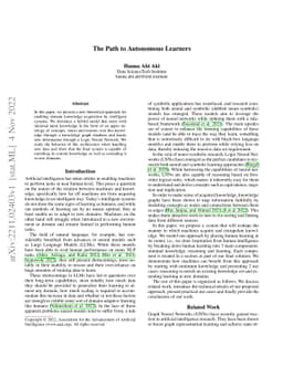 The Path to Autonomous Learners