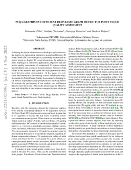 PCQA-GRAPHPOINT: Efficients Deep-Based Graph Metric For Point Cloud
  Quality Assessment