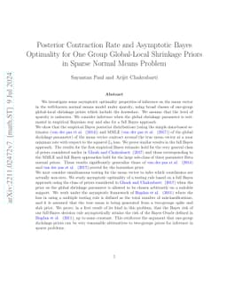 Posterior Contraction rate and Asymptotic Bayes Optimality for one-group
  shrinkage priors in sparse normal means problem