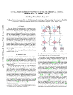 Neural Feature Predictor and Discriminative Residual Coding for
  Low-Bitrate Speech Coding
