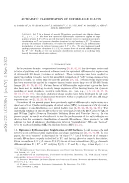 Automatic classification of deformable shapes