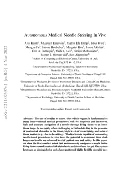 Autonomous Medical Needle Steering In Vivo