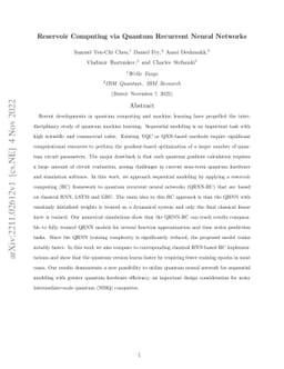 Reservoir Computing via Quantum Recurrent Neural Networks