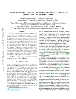 A Knowledge Distillation Framework For Enhancing Ear-EEG Based Sleep
  Staging With Scalp-EEG Data