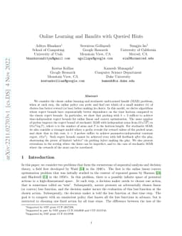 Online Learning and Bandits with Queried Hints