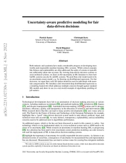 Uncertainty-aware predictive modeling for fair data-driven decisions