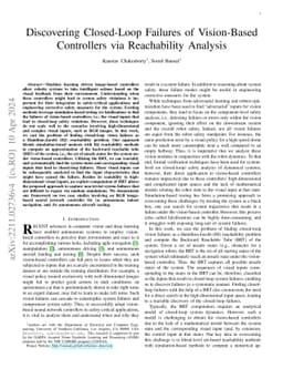 Discovering Closed-Loop Failures of Vision-Based Controllers via
  Reachability Analysis