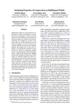 Intriguing Properties of Compression on Multilingual Models