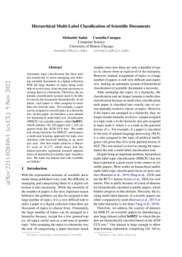 Hierarchical Multi-Label Classification of Scientific Documents