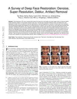 A Survey of Deep Face Restoration: Denoise, Super-Resolution, Deblur,
  Artifact Removal