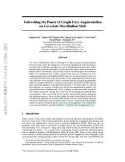 Unleashing the Power of Graph Data Augmentation on Covariate
  Distribution Shift