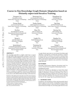 Coarse-to-fine Knowledge Graph Domain Adaptation based on
  Distantly-supervised Iterative Training