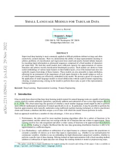 Small Language Models for Tabular Data