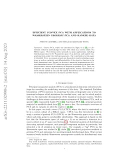 Efficient Convex PCA with applications to Wasserstein geodesic PCA and
  ranked data