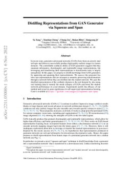 Distilling Representations from GAN Generator via Squeeze and Span