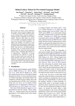 Robust Lottery Tickets for Pre-trained Language Models