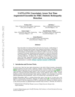 UATTA-ENS: Uncertainty Aware Test Time Augmented Ensemble for PIRC
  Diabetic Retinopathy Detection