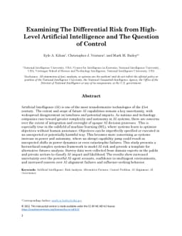 Examining the Differential Risk from High-level Artificial Intelligence
  and the Question of Control