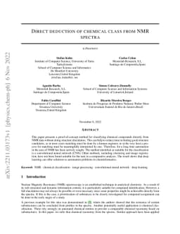 Direct deduction of chemical class from NMR spectra