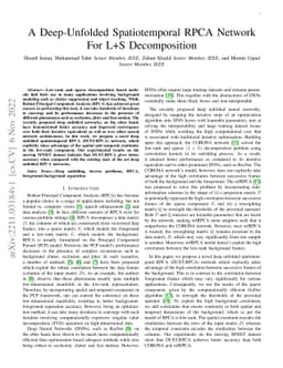 A Deep-Unfolded Spatiotemporal RPCA Network For L+S Decomposition