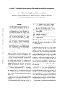 Complex Reading Comprehension Through Question Decomposition
