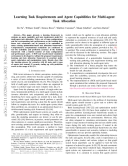 Learning Task Requirements and Agent Capabilities for Multi-agent Task
  Allocation
