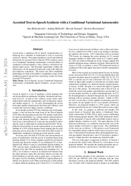 Accented Text-to-Speech Synthesis with a Conditional Variational
  Autoencoder